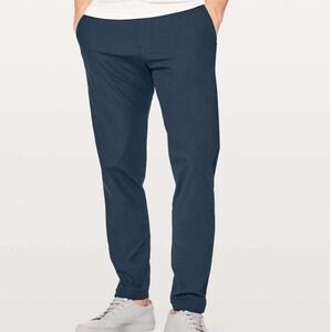Lululemon Commission Slim Pant Navy Blue Warpstreme LM5AEXS Size 40